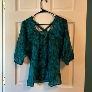 Express sheer top with criss cross back